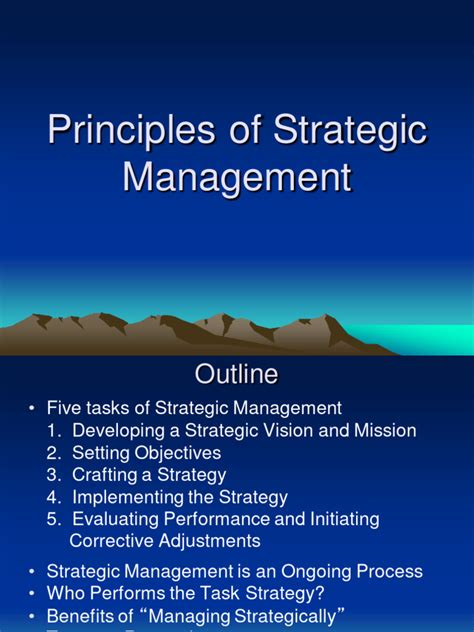 Principles Of Strategic Management Pdf Strategic Management Strategic Planning