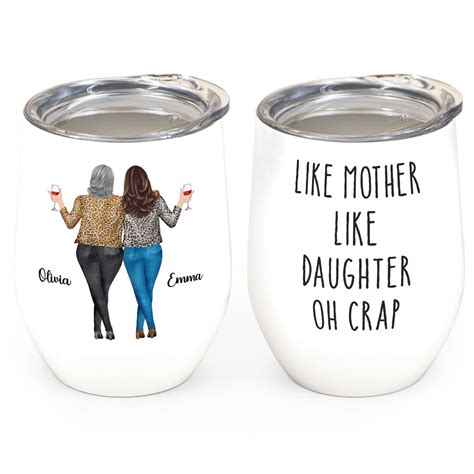 Like Mother Like Daughter Personalized Wine Tumbler Drunk Woman