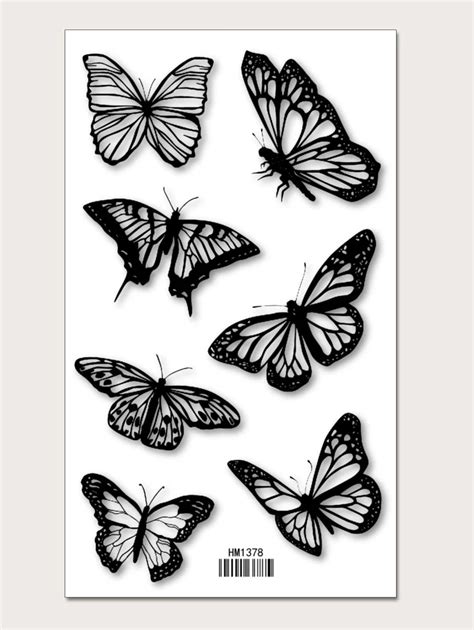 1sheet Butterfly Pattern Tattoo Sticker In 2022 Pattern Tattoo