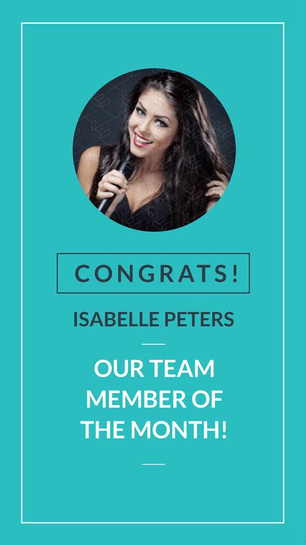 Congratulations To Team Member Of The Month Graphic Template Easil