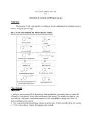 Lab Report Docx Chem Ta Oxidation Of Alcohols