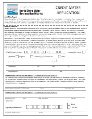 Fillable Online Northshorewrd Nswrd Account Number Irrigation