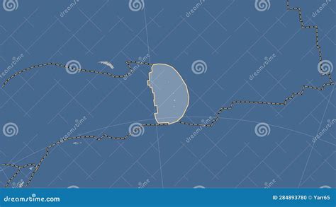 Volcanoes Around the Sandwich Plate. Contour Map Stock Illustration ...