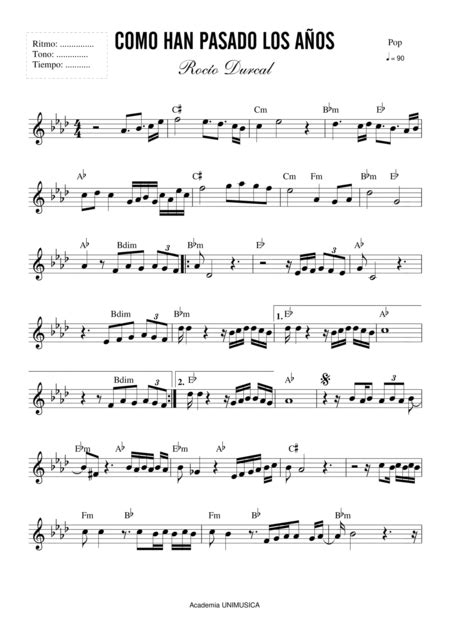 Como Han Pasado Los Anos Easy Piano Digital Sheet Music Sheet