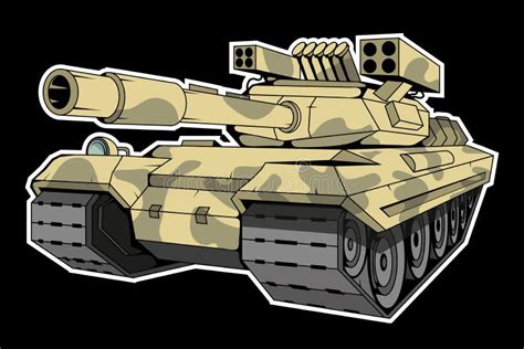 Dibujo Del Vector Del Tanque De Batalla Bosquejo Del Dibujo Del Tanque