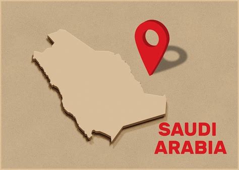 Un Mapa De Arabia Saudita Con Un Marcador Rojo Que Apunta A Arabia