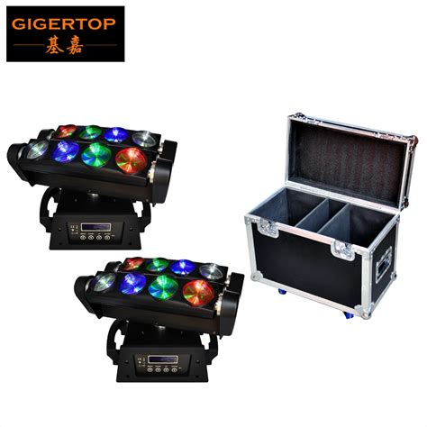 2IN1 Flightcase Pack Led Moving Head Beam 8 Eyes Spider Light RGBW 4IN1