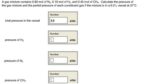 Solved A Gas Mixture Contains Mol Of N Mol Of Chegg