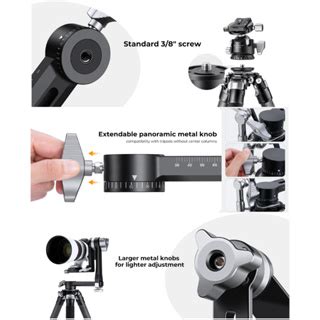 K F Tripod Gimbal Head CNC Aluminium Alloy Heavy ความจในการโหลดสงสด