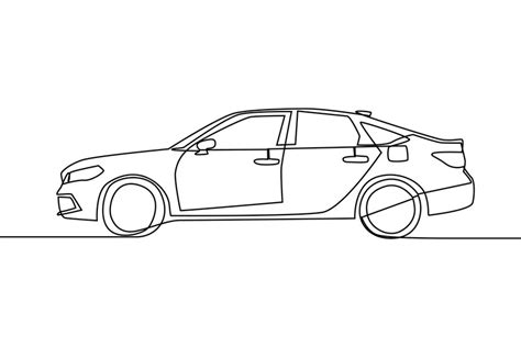 Premium Vector | Continuous line drawing of saloon car Car minimalist ...