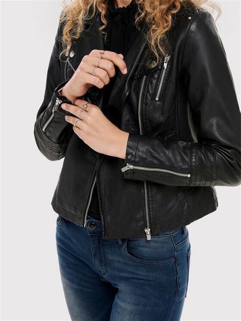 Only Veste En Simili Cuir Gemma Noir Regular Fit Modivo Fr