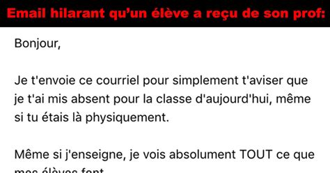 Email Hilarant De Prof L Ve