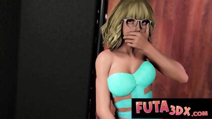 Futa DX Blonde Futa Babe Cums In Dressing Room And Joins Hot Threesome