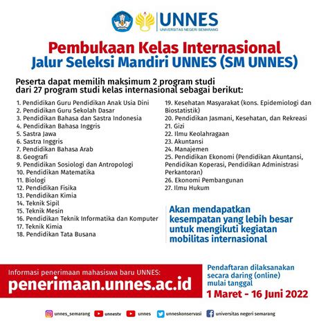 Penerimaan Mahasiswa Baru Jenjang Sarjana Melalui Seleksi Mandiri Jalur