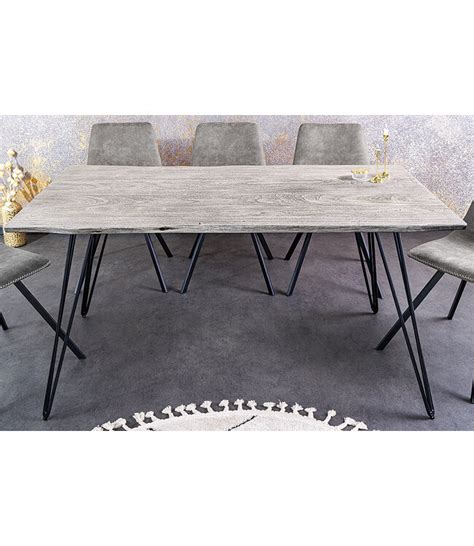 Invicta Interior Massief Houten Eettafel SCORPION 140cm Grijze