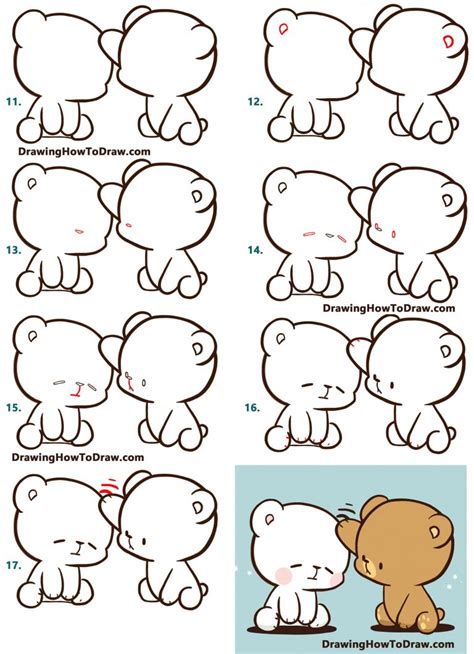 How To Draw The Kawaii Chibi Bears From Milk And Mocha Easy Step