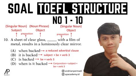 Menjawab 10 Soal TOEFL Structure Dengan DETAIL Dan AKURAT YouTube