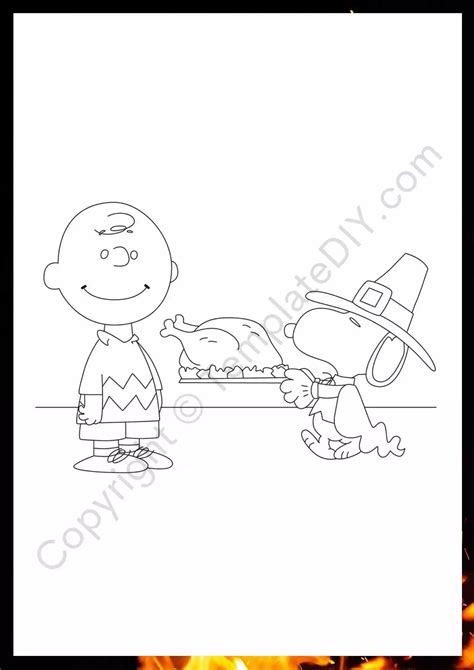 Printable Charlie Brown Thanksgiving Coloring Pages