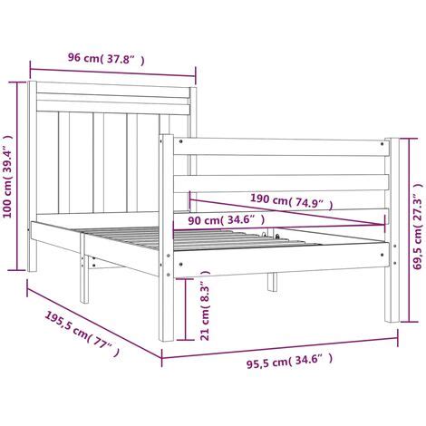 Bed Frame Without Mattress X Cm Single Solid Wood Vidaxl