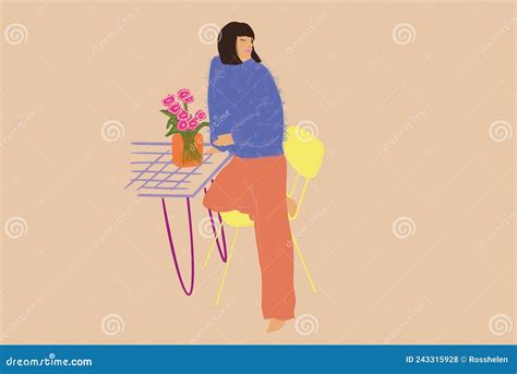 Beautiful Relaxed Nude Girl Isolated On White Vector Illustration CartoonDealer 126203478