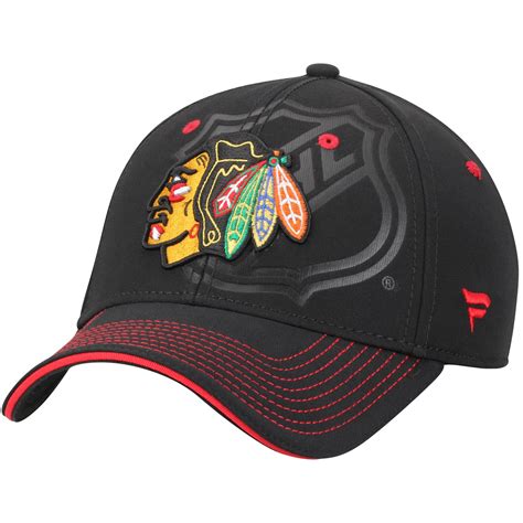 Chicago Blackhawks Black Shield Flex Hat