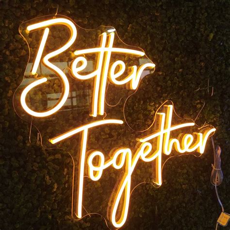 Better Together Neon Sign Flex Led Text Neon Light Sign Led Etsy