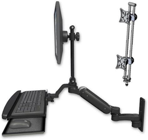 Ultra 180 Arm Mount w Monitor/Keyboard Tray w/Dual Vertical Monitor – HardboxUSA