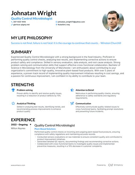 Successful Quality Control Microbiologist Resume Examples And Writing