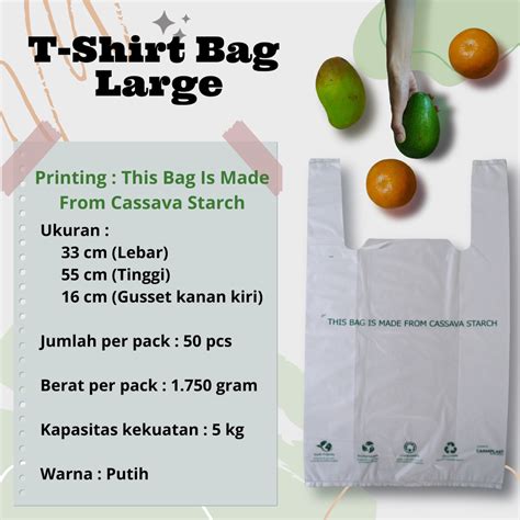 Jual Tshirt Bag Large Eco Friendly Kantong Plastik Olshop Kantong