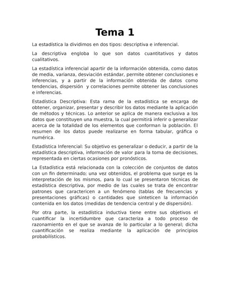 Act1 y ejercicio 1 de Estadistica y pronosticos Tema 1 La estadística