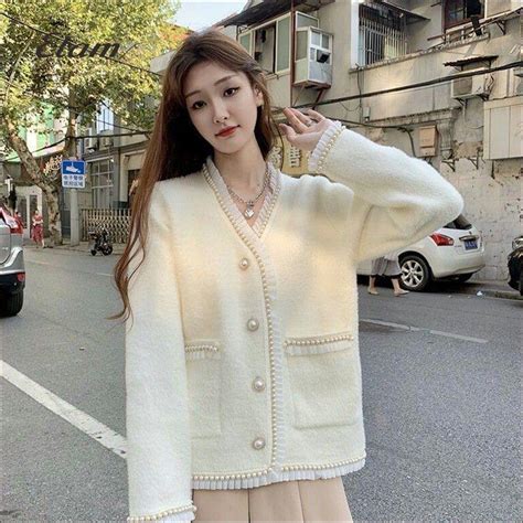 Купить Кардиган, пальто женский, 2023, свитер из искусственной норковой ...