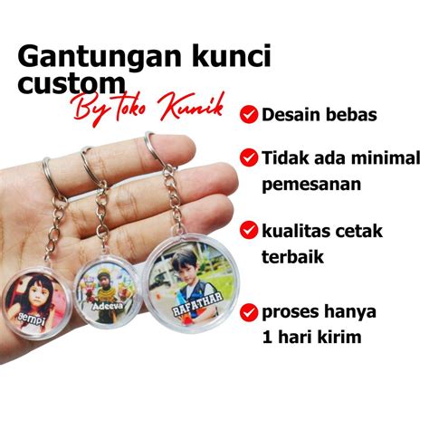 Jual Gantungan Kunci Ganci Keychan Pin Bross Akrilik Dua Sisi Insert