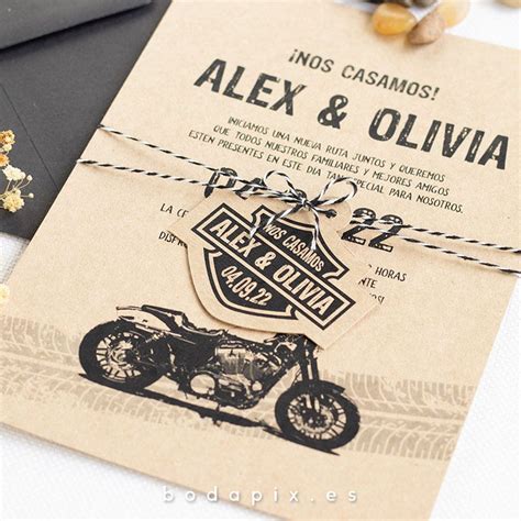 Invitaci N De Boda Motera Estilo Harley Davidson Desde Bodapix