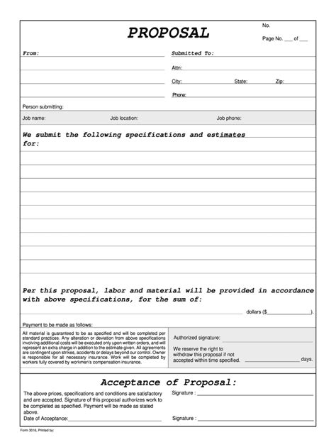 Blank Proposal Forms Printable Complete With Ease Airslate Signnow