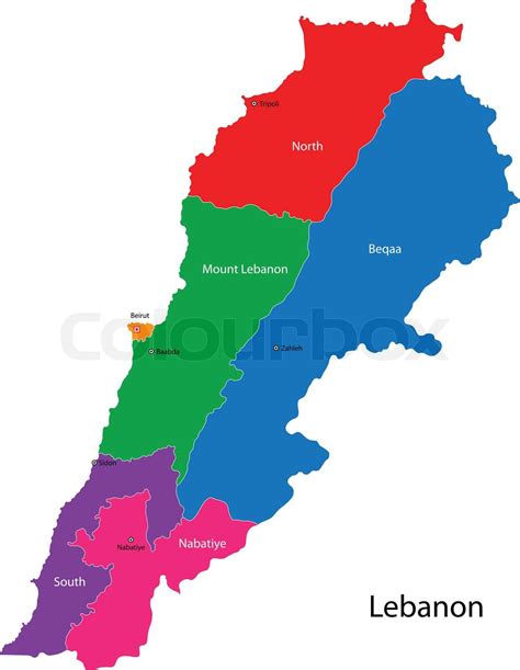 Lebanon Map Stock Vector Colourbox