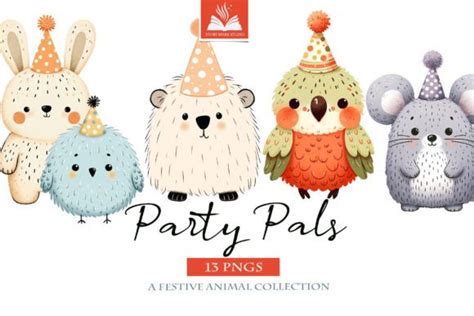 Animal Birthday Party Clipart Graphic by maebywild · Creative Fabrica