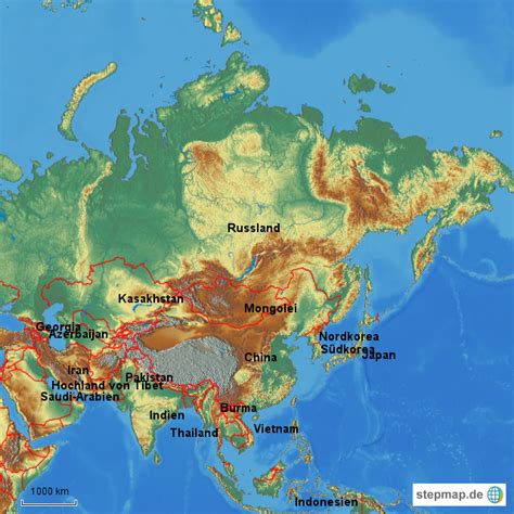 StepMap asien Landkarte für Deutschland