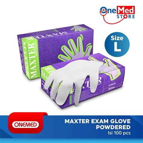 Sarung Tangan Latex Maxter Exam Glove Box Isi Size L Onemed Store