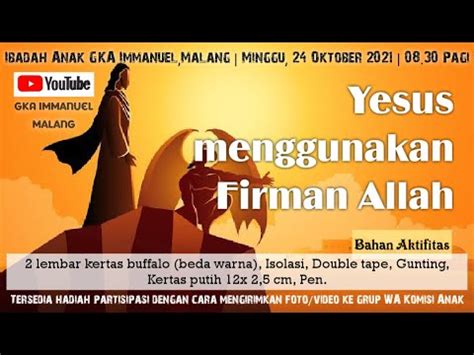 Sekolah Minggu Online Gka Immanuel Malang Oktober Youtube