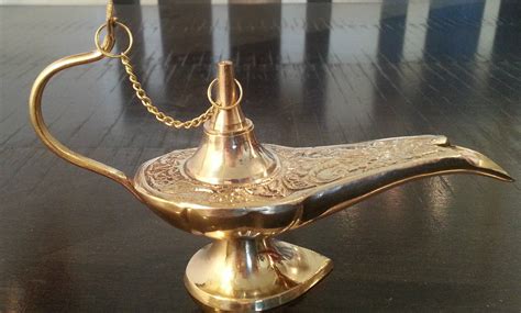 Aladin Genie Lamps 65golden Brass Magic Lamp Aladdin Middle Eastern Chirag Ebay