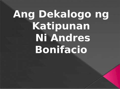 Pptx Ang Dekalogo Ng Katipunan Dokumentips