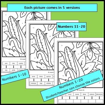 Spanish Fall Oto O Color By Number Pictures Colorea Por N Meros Tpt