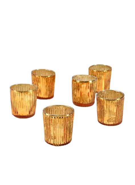 Vintage Ribbed Votive Holder Set Of 6 In 2 Color Votive Holder Votives Votive Holders