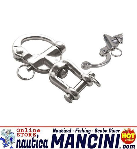 Moschettone Inox Per Spinnaker Con Grillo Girevole Mm