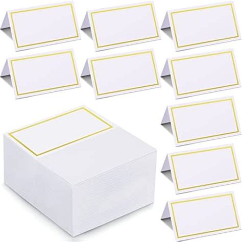 Amazon 50 Pack Tent Cards With Gold Foil Border For Weddings