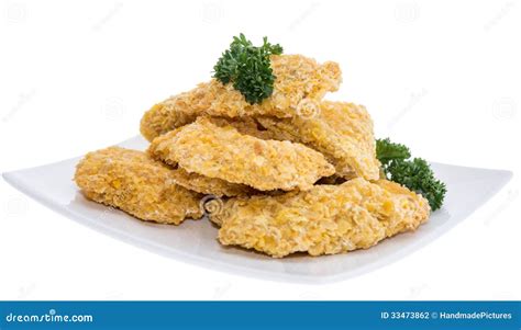 Portion Of Chicken Nuggets On White Stock Photo Image Of Food Pile