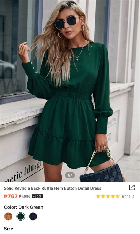 Shein Dark Green Dress Womens Fashion Dresses And Sets Dresses On