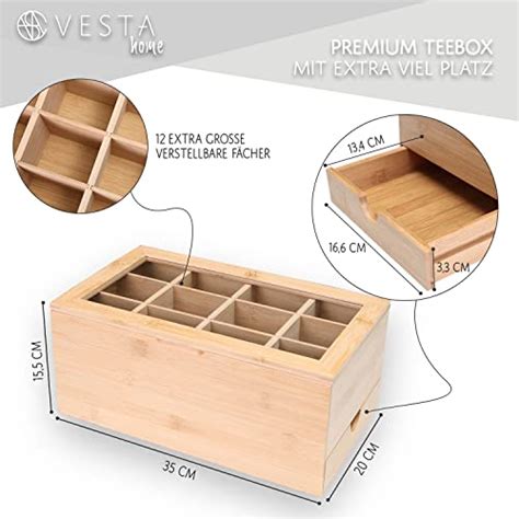 Teebox Mit Schublade Und Verstellbaren F Chern Bambus