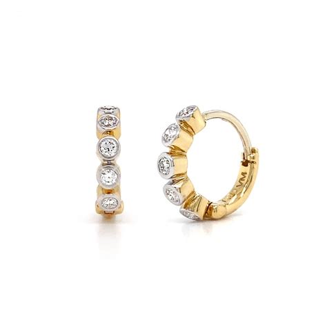 Diamond Gold Hoop Earrings For Sale at 1stDibs