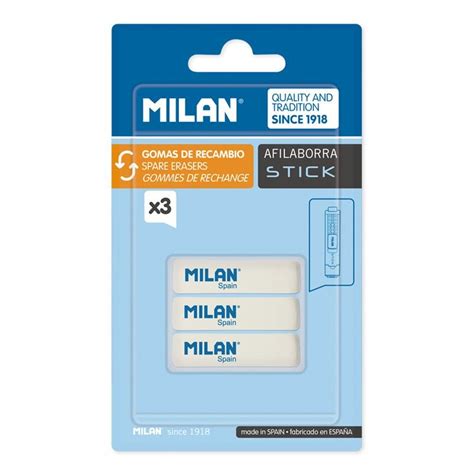 Milan Stick Blíster 3 Gomas de Recambio para Afilaborra PcComponentes